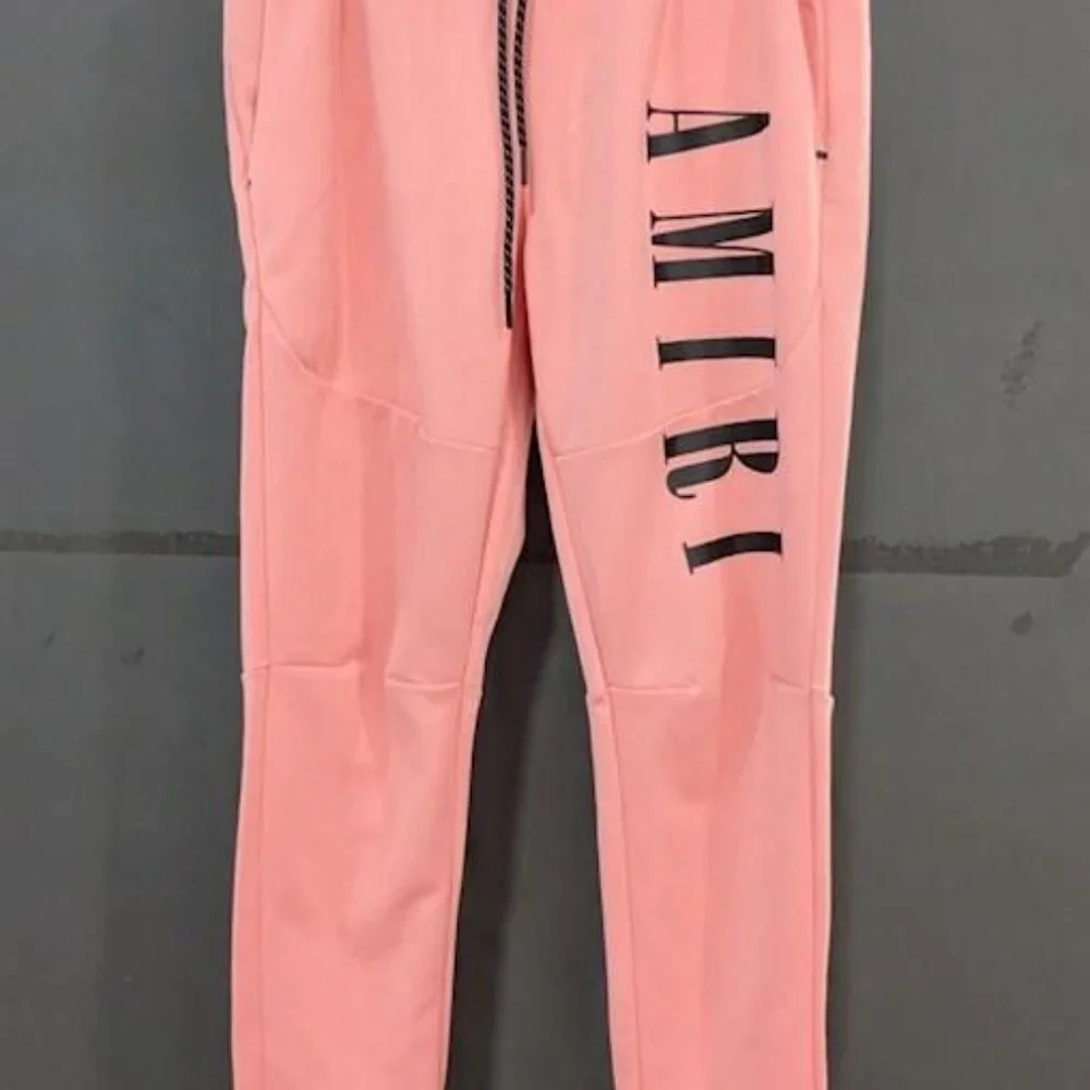 2pc Amiri Logo Womens Sz S Peachy Pink Sweats Outfit Hoodie & Pants
